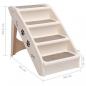 Preview: Hundetreppe Klappbar Creme 62x40x49,5 cm 