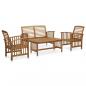 Preview: ARDEBO.de - 4-tlg. Garten-Lounge-Set Massivholz Akazie