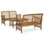 Preview: ARDEBO.de - 3-tlg. Garten-Lounge-Set Massivholz Akazie