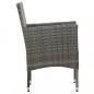 Preview: 3-tlg. Garten-Essgruppe Grau Poly Rattan und Glas