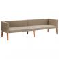 Preview: 4-tlg. Garten-Lounge-Set mit Auflagen Poly Rattan Beige