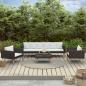 Preview: ARDEBO.de - 4-tlg. Garten-Lounge-Set mit Auflagen Poly Rattan Schwarz