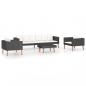 Preview: 4-tlg. Garten-Lounge-Set mit Auflagen Poly Rattan Schwarz