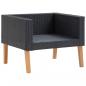 Preview: 4-tlg. Garten-Lounge-Set mit Auflagen Poly Rattan Schwarz