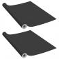 Preview: Möbelfolien Selbstklebend 2 Stk. Schwarz 500x90 cm PVC