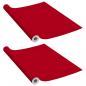 Preview: Möbelfolien Selbstklebend 2 Stk. Rot 500x90 cm PVC