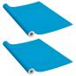 Preview: Möbelfolien Selbstklebend 2 Stk. Azurblau 500x90 cm PVC