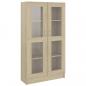 Preview: Vitrinenschrank Sonoma-Eiche 82,5x30,5x150 cm Holzwerkstoff