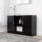 Preview: ARDEBO.de - Sideboard Schwarz 120x30,5x70 cm Holzwerkstoff