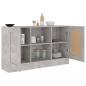 Preview: Sideboard Betongrau 120x30,5x70 cm Holzwerkstoff