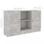 Preview: Sideboard Betongrau 120x30,5x70 cm Holzwerkstoff