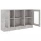 Preview: Vitrinenschrank Betongrau 120x30,5x70 cm Holzwerkstoff