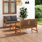 Preview: ARDEBO.de - 3-tlg. Garten-Lounge-Set mit Auflagen Massivholz Akazie