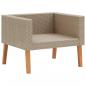 Preview: 5-tlg. Garten-Lounge-Set mit Auflagen Poly Rattan Beige