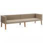 Preview: 2-tlg. Garten-Lounge-Set mit Auflagen Poly Rattan Beige