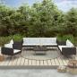 Preview: ARDEBO.de - 5-tlg. Garten-Lounge-Set mit Auflagen Poly Rattan Schwarz