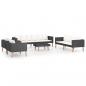 Preview: 5-tlg. Garten-Lounge-Set mit Auflagen Poly Rattan Schwarz