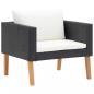 Preview: 5-tlg. Garten-Lounge-Set mit Auflagen Poly Rattan Schwarz