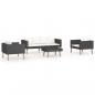 Preview: 4-tlg. Garten-Lounge-Set mit Auflagen Poly Rattan Schwarz