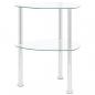 Preview: ARDEBO.de - Beistelltisch mit 2 Ablagen Transparent 38x38x50 cm Hartglas