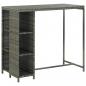 Preview: ARDEBO.de - Bartisch mit Regal Grau 120x60x110 cm Poly Rattan  