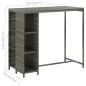 Preview: Bartisch mit Regal Grau 120x60x110 cm Poly Rattan  