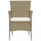 Preview: Garten-Essstühle 2 Stk. Poly Rattan Beige