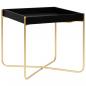 Preview: ARDEBO.de - Beistelltisch Schwarz und Golden 38x38x38,5 cm MDF