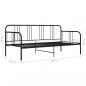 Preview: Schlafsofa Bettgestell Schwarz Metall 90x200 cm