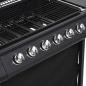 Preview: Gasgrill mit 6 Flammen Stahl Schwarz