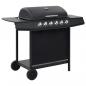 Preview: Gasgrill mit 6 Flammen Stahl Schwarz