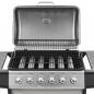 Preview: Gasgrill mit 6 Flammen Edelstahl Silbern