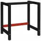 Preview: ARDEBO.de - Werkbankgestell Metall 80x57x79 cm Schwarz und Rot