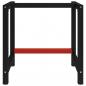 Preview: Werkbankgestell Metall 80x57x79 cm Schwarz und Rot