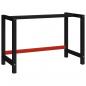 Preview: ARDEBO.de - Werkbankgestell Metall 120x57x79 cm Schwarz und Rot