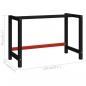 Preview: Werkbankgestell Metall 120x57x79 cm Schwarz und Rot