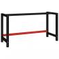 Preview: ARDEBO.de - Werkbankgestell Metall 150x57x79 cm Schwarz und Rot