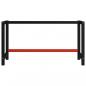 Preview: Werkbankgestell Metall 150x57x79 cm Schwarz und Rot