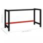 Preview: Werkbankgestell Metall 150x57x79 cm Schwarz und Rot