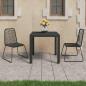 Preview: ARDEBO.de - 3-tlg. Garten-Essgruppe PVC Rattan Schwarz 