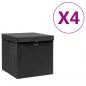 Preview: ARDEBO.de - Aufbewahrungsboxen mit Deckeln 4 Stk. 28x28x28 cm Schwarz