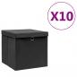 Preview: ARDEBO.de - Aufbewahrungsboxen mit Deckeln 10 Stk. 28x28x28 cm Schwarz