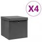 Preview: ARDEBO.de - Aufbewahrungsboxen mit Deckeln 4 Stk. 28x28x28 cm Grau