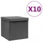 Preview: ARDEBO.de - Aufbewahrungsboxen mit Deckeln 10 Stk. 28x28x28 cm Grau