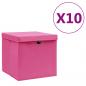 Preview: ARDEBO.de - Aufbewahrungsboxen mit Deckeln 10 Stk. 28x28x28 cm Rosa