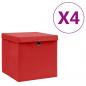 Preview: ARDEBO.de - Aufbewahrungsboxen mit Deckeln 4 Stk. 28x28x28 cm Rot