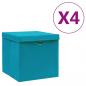 Preview: ARDEBO.de - Aufbewahrungsboxen mit Deckeln 4 Stk. 28x28x28 cm Babyblau