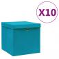 Preview: ARDEBO.de - Aufbewahrungsboxen mit Deckeln 10 Stk. 28x28x28 cm Babyblau