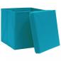 Preview: Aufbewahrungsboxen mit Deckeln 10 Stk. 28x28x28 cm Babyblau