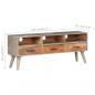 Preview: TV-Schrank Grau 130x35x51 cm Raues Mango-Massivholz